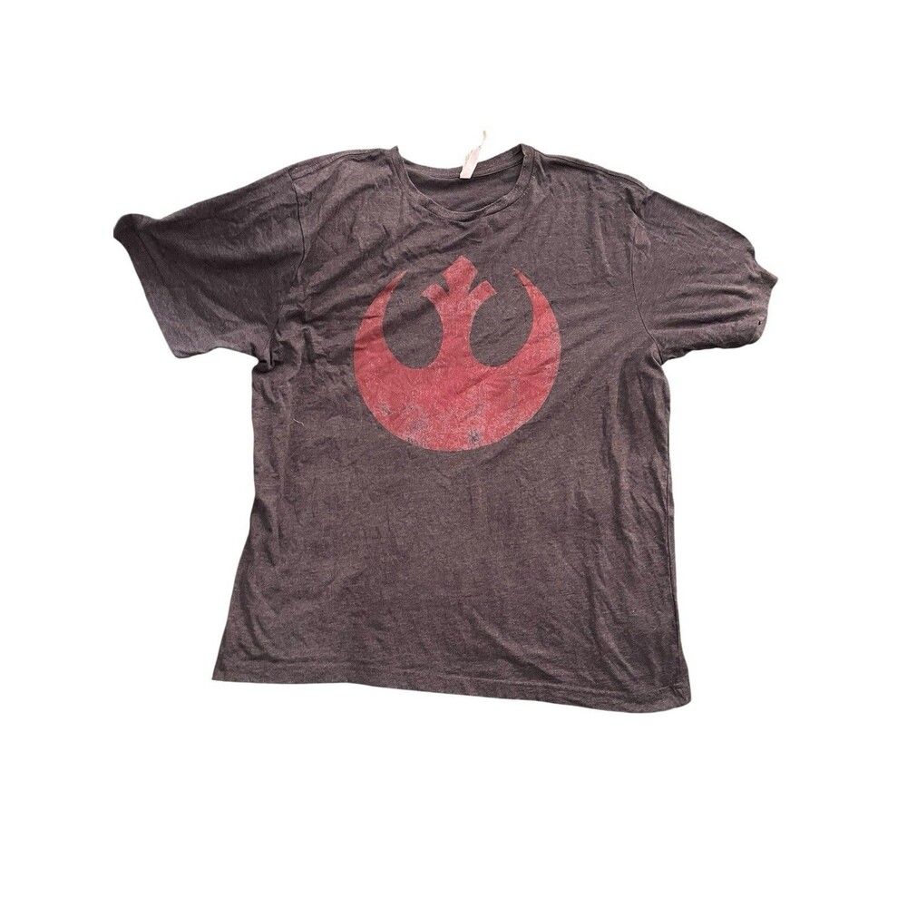 Star Wars Rebel Alliance Symbol Graphic Tee T-shirt Size L Cotton Blend Gray Red
